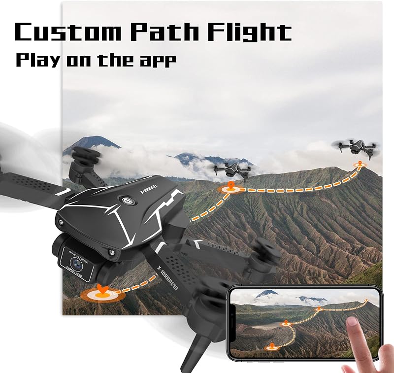 FAKJANK X19 Mini Drón HD 720P Kamerával - WiFi FPV Élő Közvetítés, 2 Kamera, Magasságtartás, Fejnélküli Mód, 3D Flip, 2 Akkumulátor, 20 Perc