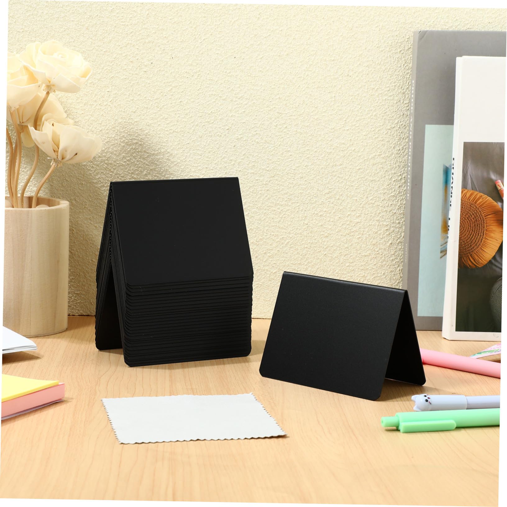Mini Lavagna Nera 30 Pezzi Plastico, Design Doppia Faccia