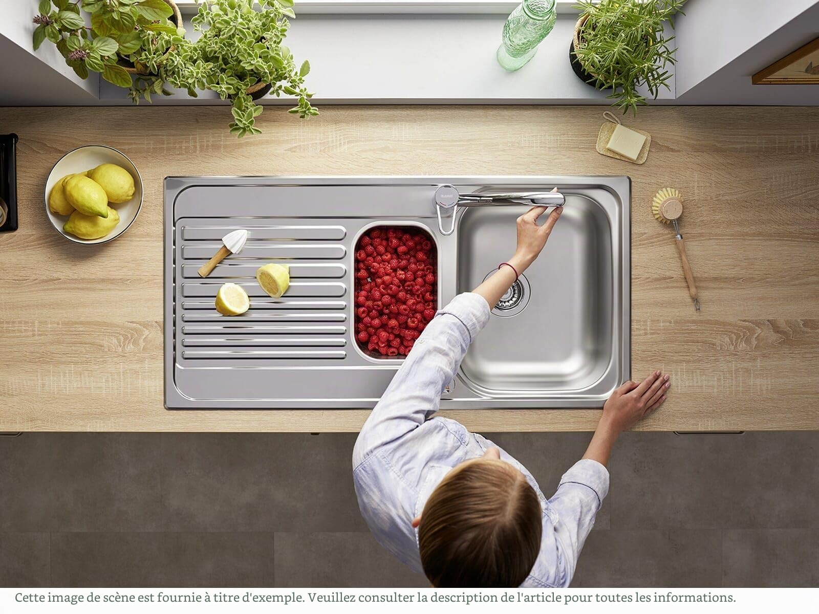 BLANCO WEGA II Robinet de cuisine chromé haute pression Clapet anti-retour Cartouche en céramique Qualité de l'eau garantie et économie d'eau