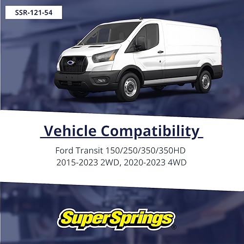 Miniatura 2 de SuperSprings Juego de SumoSprings traseros para Ford Transit 150/250/350/350HD (2015-2025 RWD / 2020-2025 4WD) Capacidad de 2800 libras al 50%