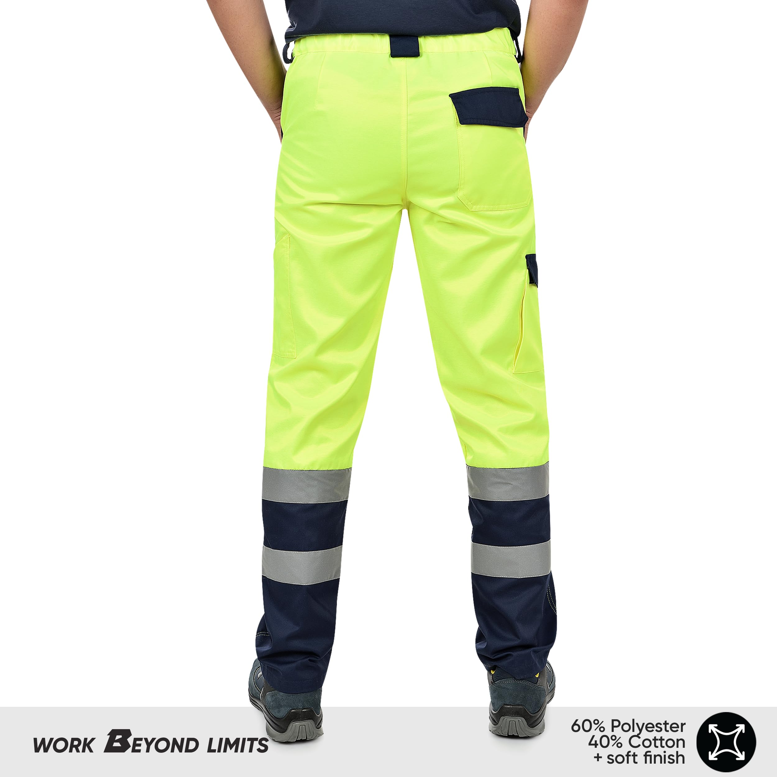 BWOLF Jinx - Pantalones de trabajo reflectantes, pantalones de seguridad, pantalones de trabajo, pantalones de verano, pantalones de trabajo para hombre