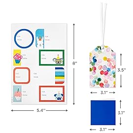 Hallmark Gift Tags and Stickers (64 Stickers, 8 Tags, 8 Mini Notecards) for Valentines Day, Birthdays, Weddings, Graduations, Bridal Showers