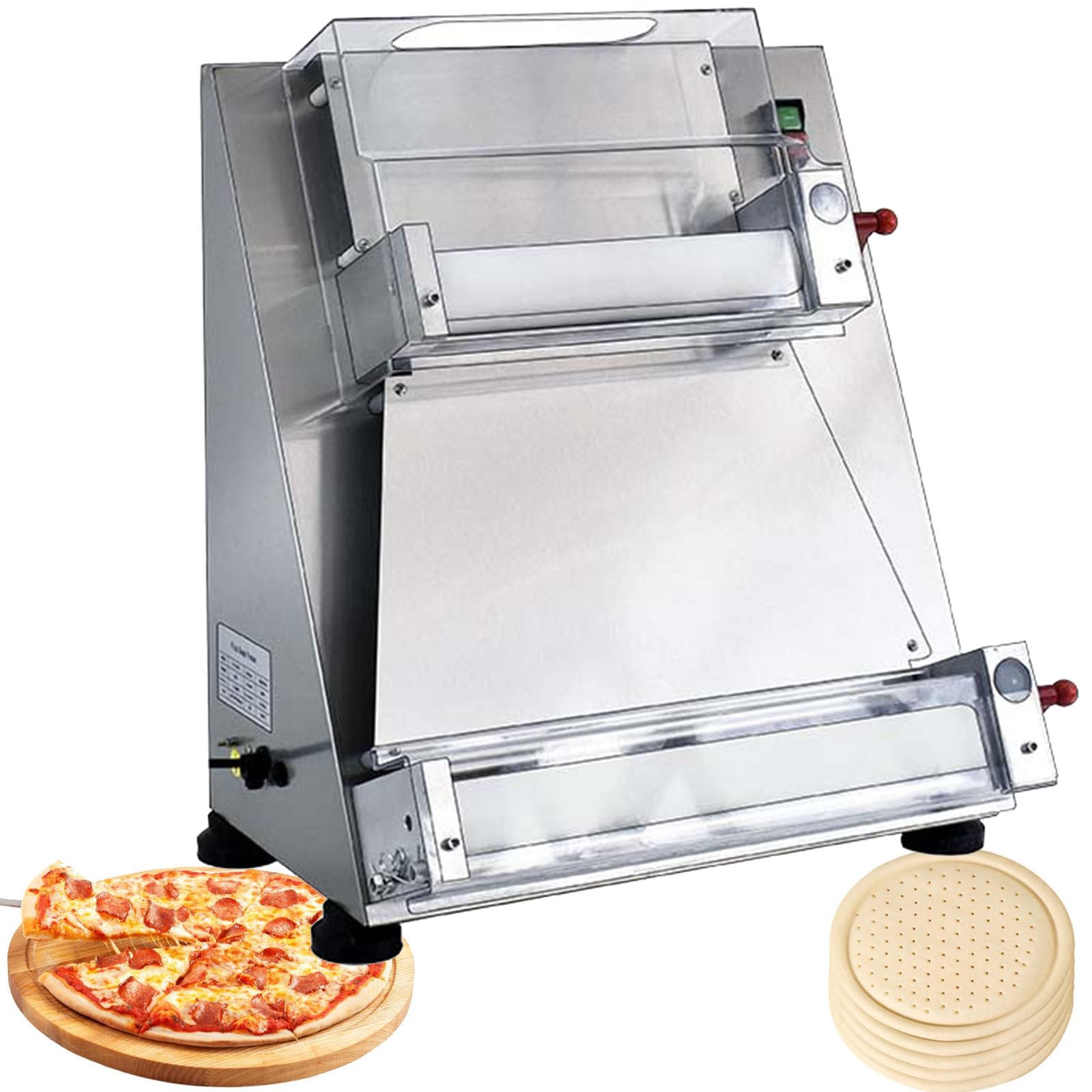 Pizza Dough Roller Sheeter,Semi-automatic Stainless Steel Pizza Press