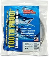 Vista 26 de AFW Alambre Líder Duro de Una Hebra de Acero Inoxidable a Prueba de Dientes - Brillante y Camuflaje para Tiburón, Barracuda, Caballa Real, Wahoo