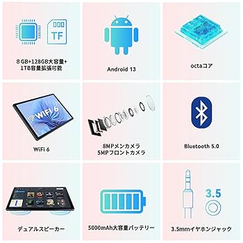 容量アップデート版 Android 13 タブレット Amazon.co.jp: 【2023容量アップグレード版 Android 13 8コア