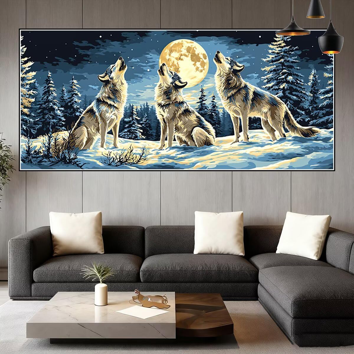 Duża sztuka diamentowa dla dorosłych, 140 x 60 cm, diamentowy wilk, akcesoria artystyczne dla dzieci, początkujących, 5D, DIY, pełne wiercenie, płótno, klejnot, sztuka i rzemiosło, hobby dla dorosłych