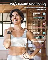 Vista 4 de Reloj inteligente para mujeres y hombres Fitness: 1.85 "Reloj inteligente con 30 días+duración de la batería hace/recibe llamada, frecuencia Negro