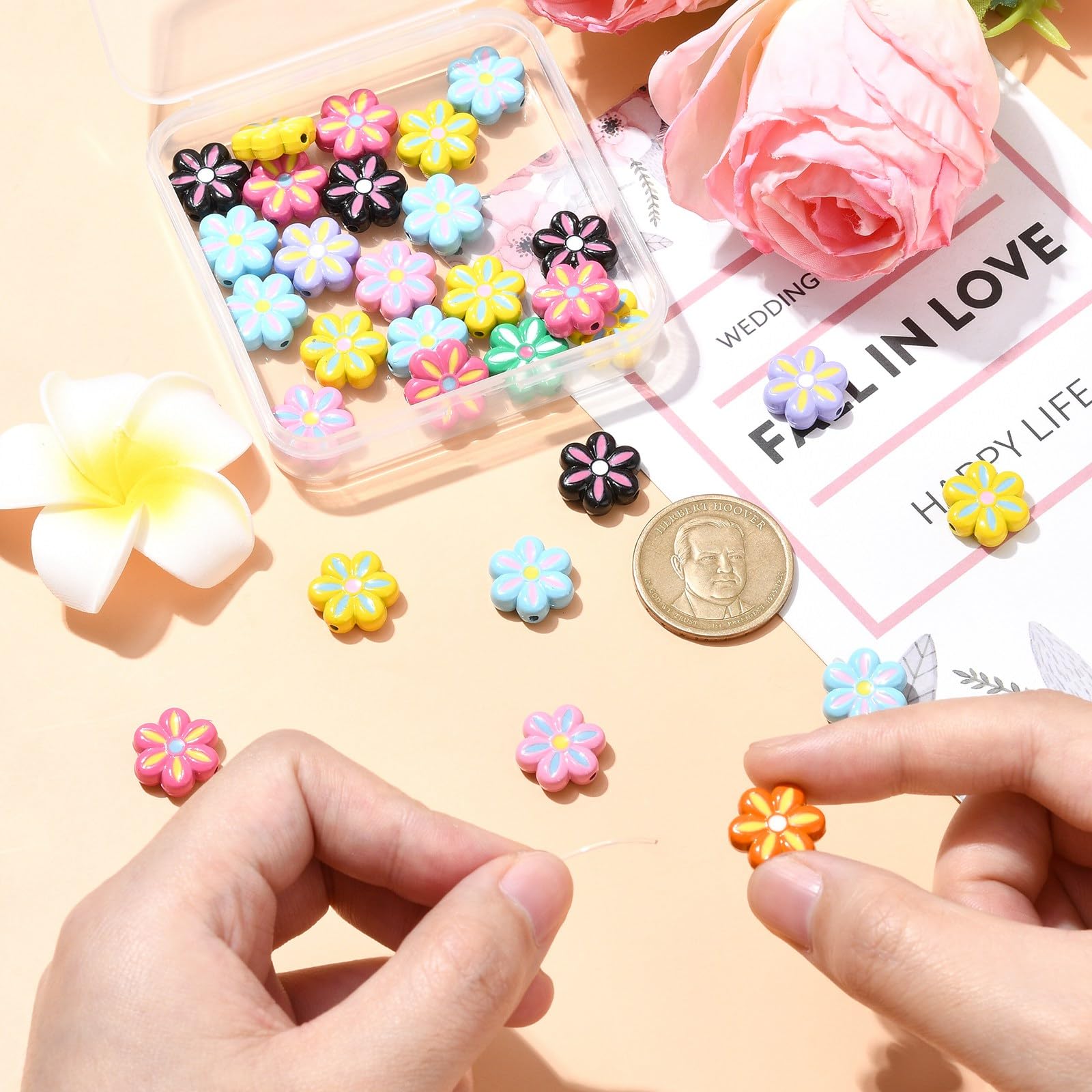 KitBeads 30pcs Enamel Daisy Beads for Jewellery Making Colorful 6-Patel Flower Beads Alloy Floral Spring Daisy Flower Beads for Bracelets Necklace Earrings Crafts Bulk - Image 3
