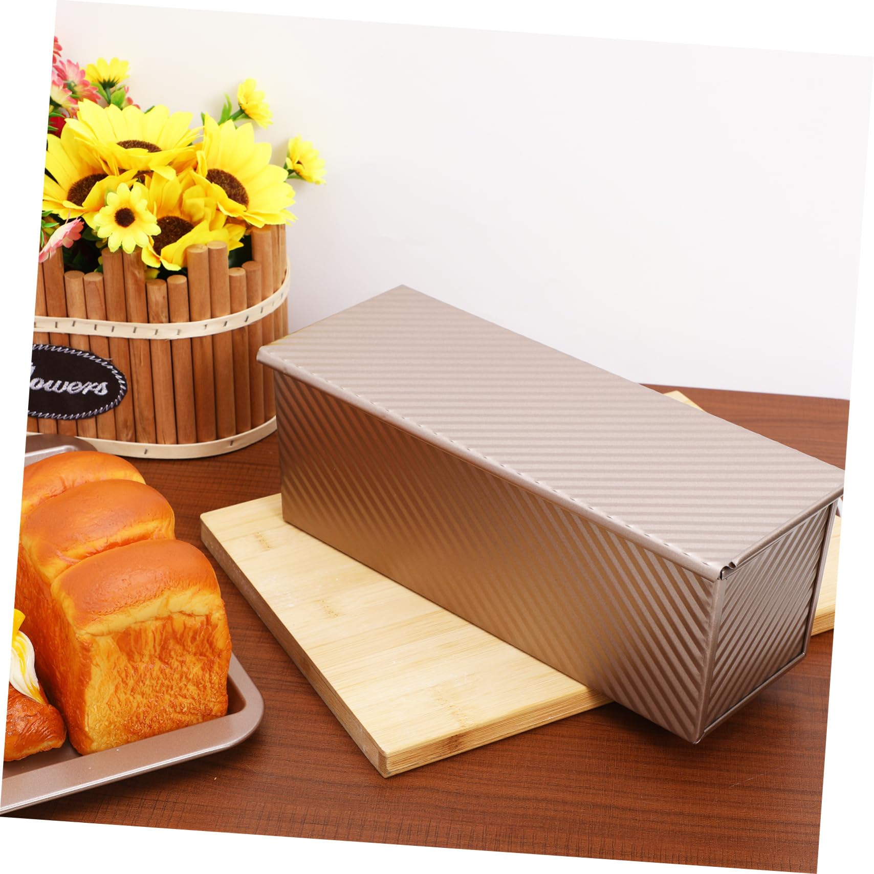 LIFKOME Metall-kastenform Mit Deckel Antihaftbeschichtet Brotbackform Toastform Längliche Kuchenform Rechteckige Kastenform Leicht Zu Lösende Backform Für Selbstgemachtes Brot Und Kuchen