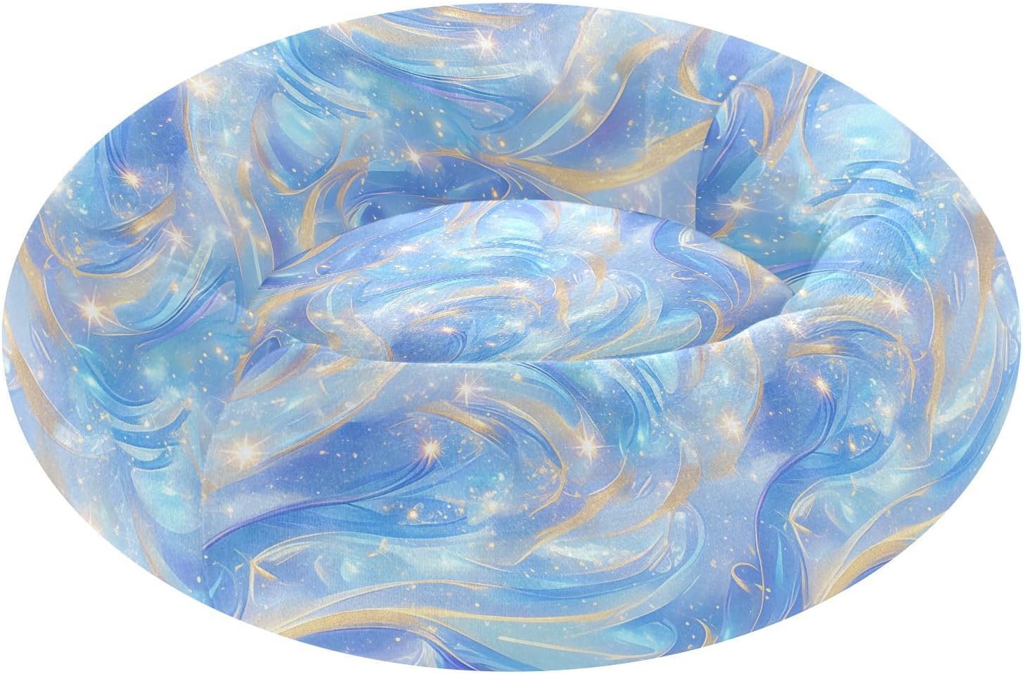 Pet Dog Bed Relieve Stress Fluffy Cat Pillow Bed for Extra Small Size Pets Sleeping M Liquid Blue