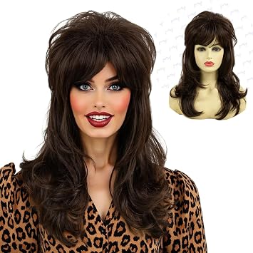STfantasy 60s Beehive Wig for Women - Marie Antoinette Style Victorian Wig, Perfect for Drag Queen or 50s Retro Look Dark Brown
