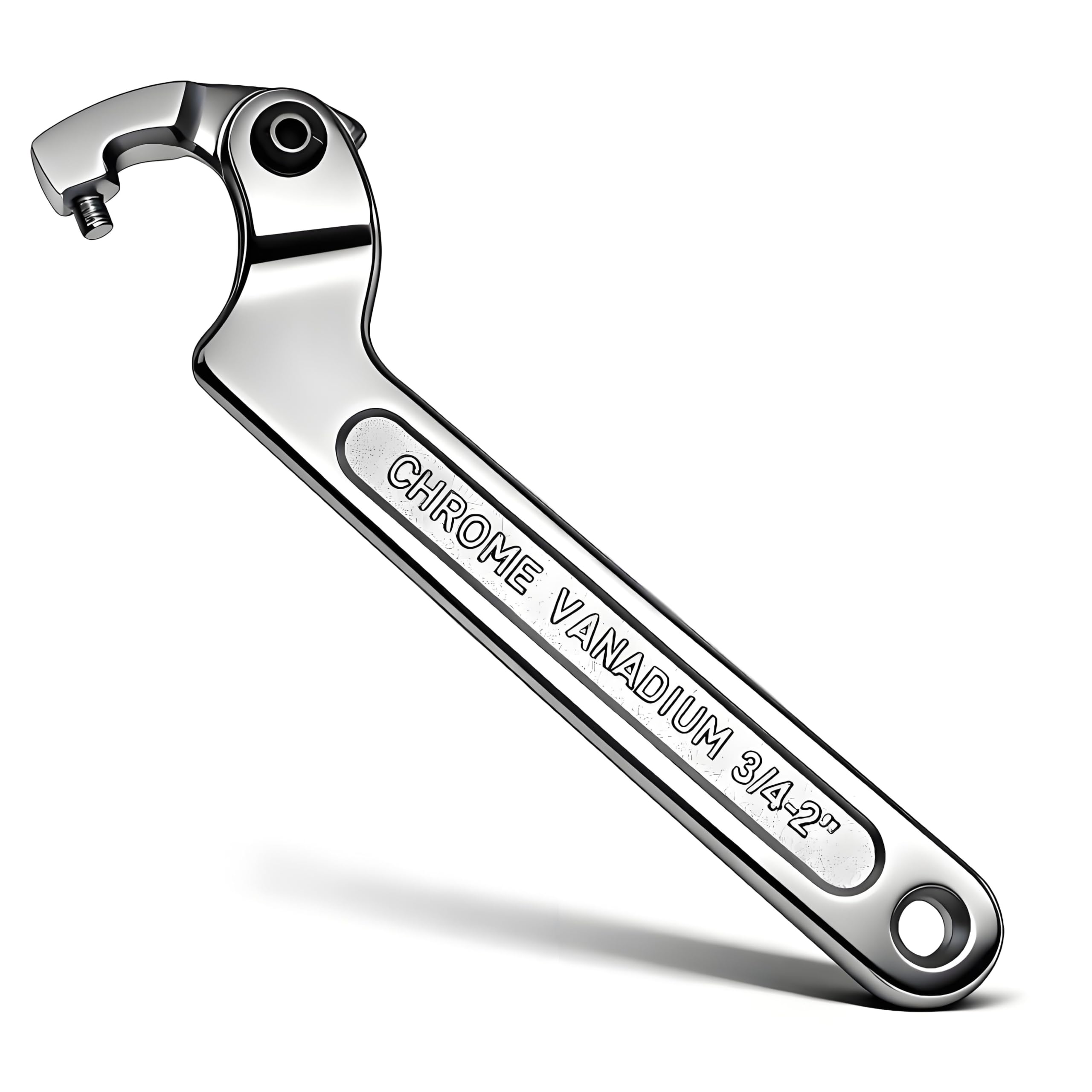 Llave de Gancho Ajustable de 19-51 mm, Llave Inglesa Pequeña de Cabeza Redonda, de Acero al Cromo-Vanadio, Herramienta Duradera de Alta Resistencia, para Hogar, Taller y Reparación de Automóvil