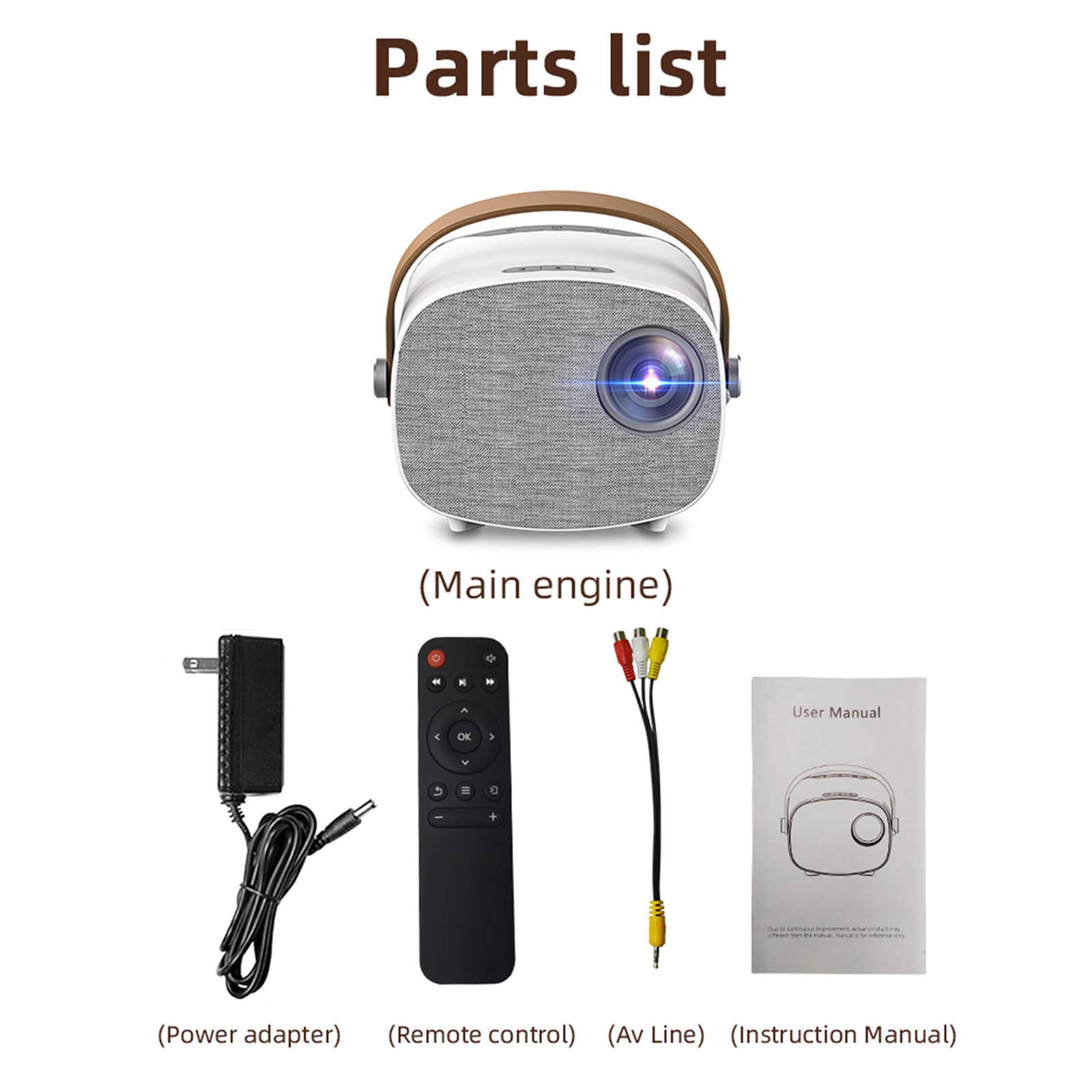 Mini Proiettore LED Tascabile, Videoproiettore Portatile, Proiettore Home Theater 1080P, Doppio Suono Stereo e Sistema di Eliminazione del Rumore Della Ventola, Perfetto per la Casa,Tua Scelta Ideale