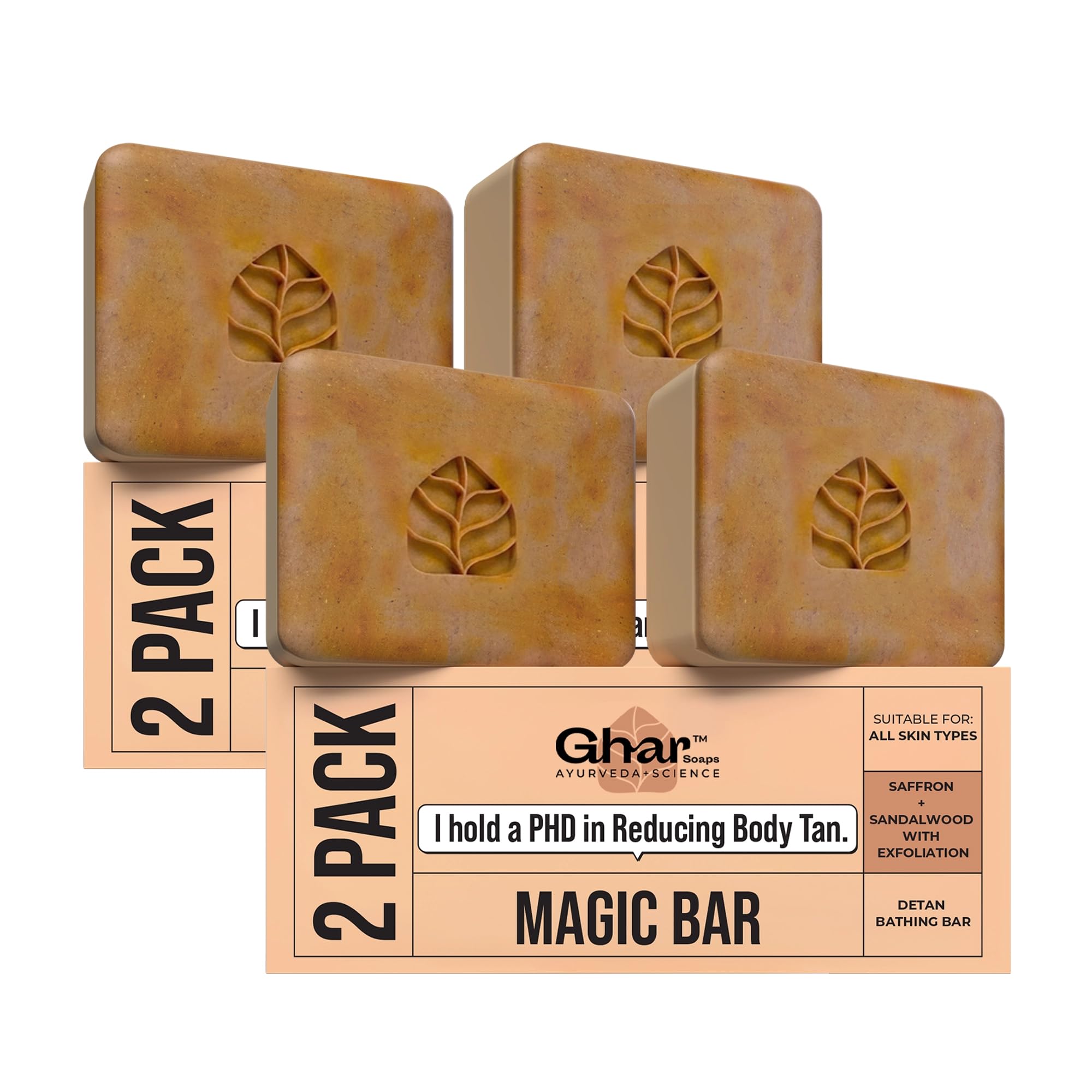 Ghar Soaps Sandalwood & Saffron Magic Soaps For Bath (100 Gms Pack Of 4) | Paraben Free | Chandan & Kesar Bath Soap | Handmade Soaps For Glowing | Skin Brightening Soap For Men & Women-image-28