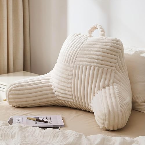 Blissful Diary Reading Pillow for Sitting in Bed, Flannel Back