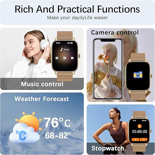 Miniatura 5 de Reloj inteligente para mujeres y hombres Fitness resistente al agua, responder llamada, relojes digitales para hombre, podómetro, reloj inteligente