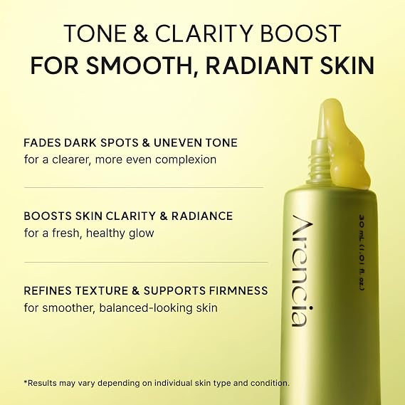 Arencia Vitamin C Booster Shot Serum with Glutathione, Niacinamide and Vitamin E for Dark Spot Care, Fine Lines & Wrinkles, Glass Skin, Korean Skincare 30ml/1.01 fl.oz