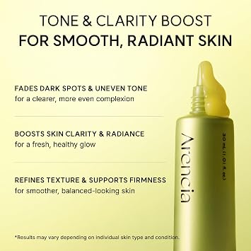 Arencia Vitamin C Booster Shot Serum with Glutathione, Niacinamide and Vitamin E for Dark Spot Care, Fine Lines & Wrinkles, Glass Skin, Korean Skincare 30ml/1.01 fl.oz