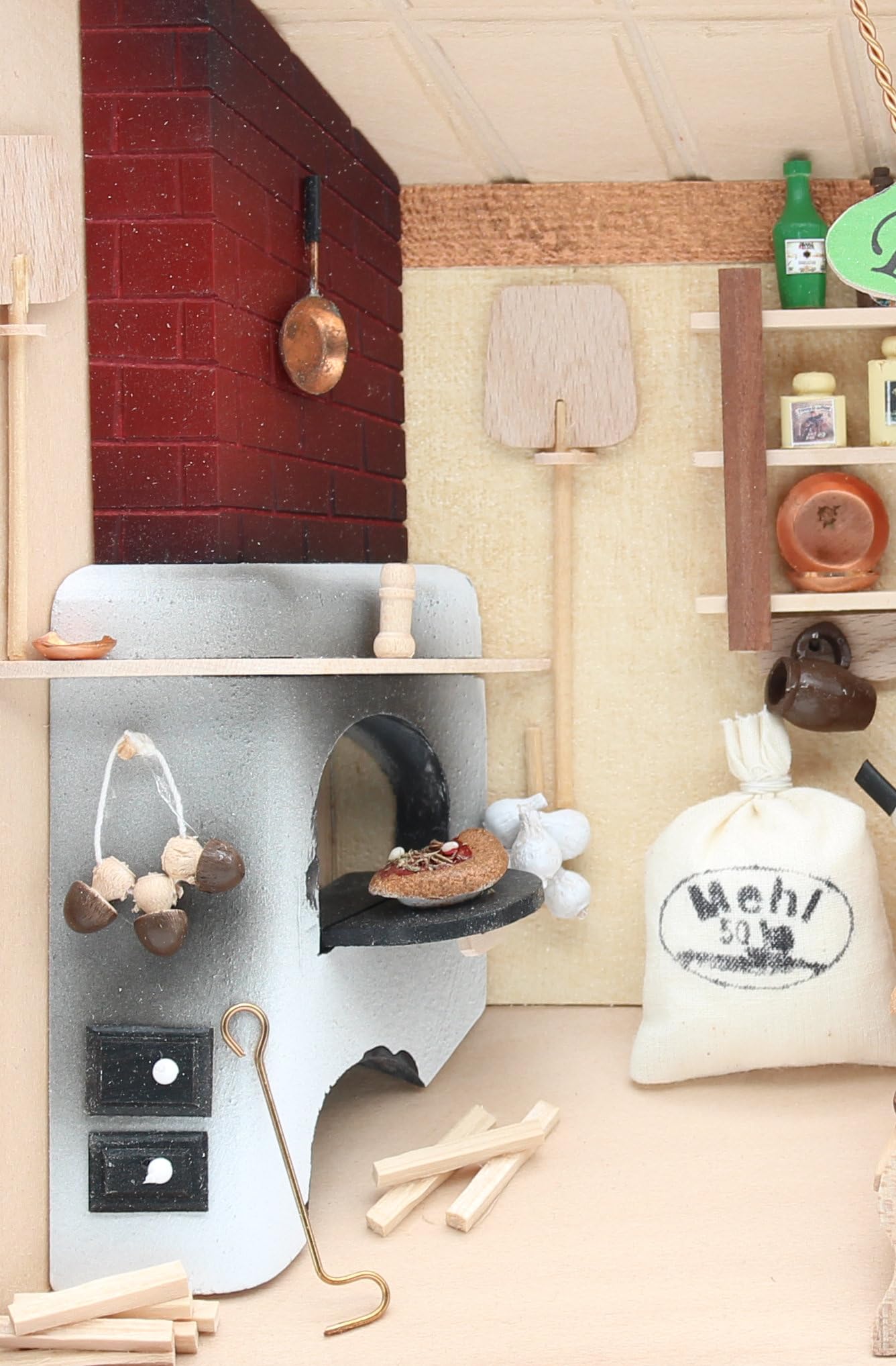 Dorsch 3D Bild aus Holz: In der Pizzeria