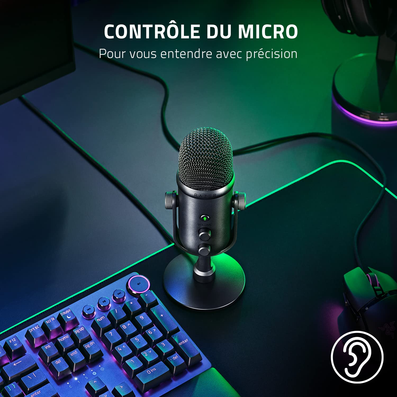 Razer Seiren V2 Pro USBダイナミックマイク Razer Seiren V2 Pro - Microphone USB Professionnel pour Streamers