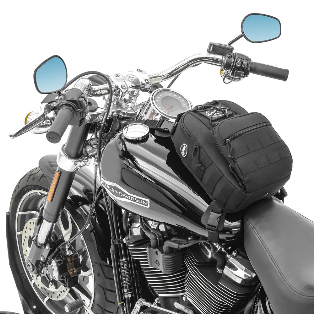 Motorrad Tankrucksack Dark Gear 9L mit Riemenbefestigung