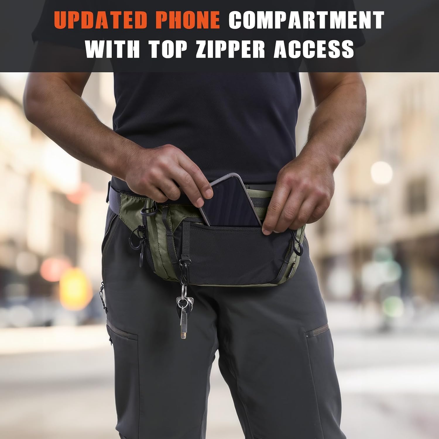 Tactical CCW Fanny Bag, Concealed Carry Fanny Pack w/Adjustable Waist Belt Tactical Waist Bag Handgun Pouch with Universal Pistol Holster, Everyday Hip Pack for Men Travel Outdoor (Range Green) - Image 5