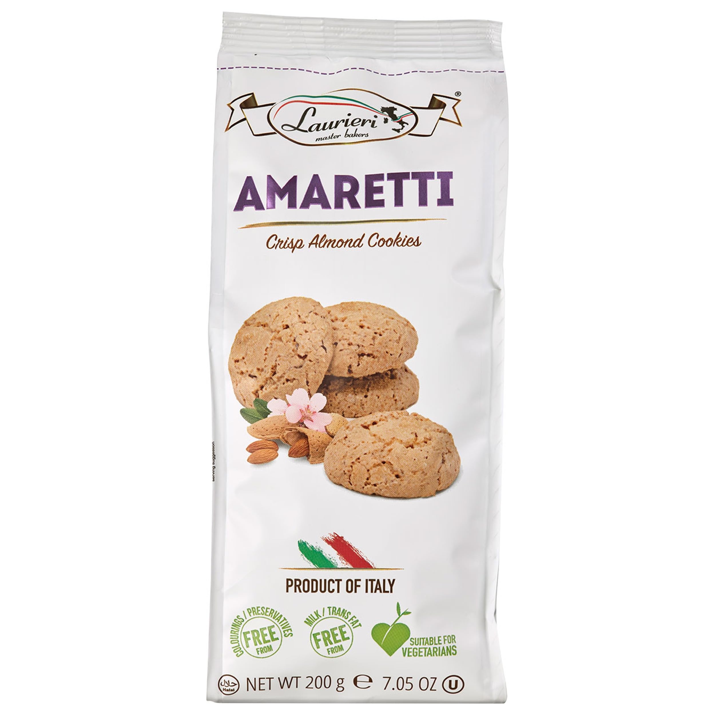 Laurieri Amaretti Knusprige Mandelkekse aus Italien inkl. FeinWert E-Book (12 x 200 g)