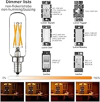 Vista 3 de LiteHistory Bombilla E12 regulable para candelabros de 60 W, paquete de 6 bombillas Edison E26 de 6 W = 60 W, 60 W, para candelabros, ventilador