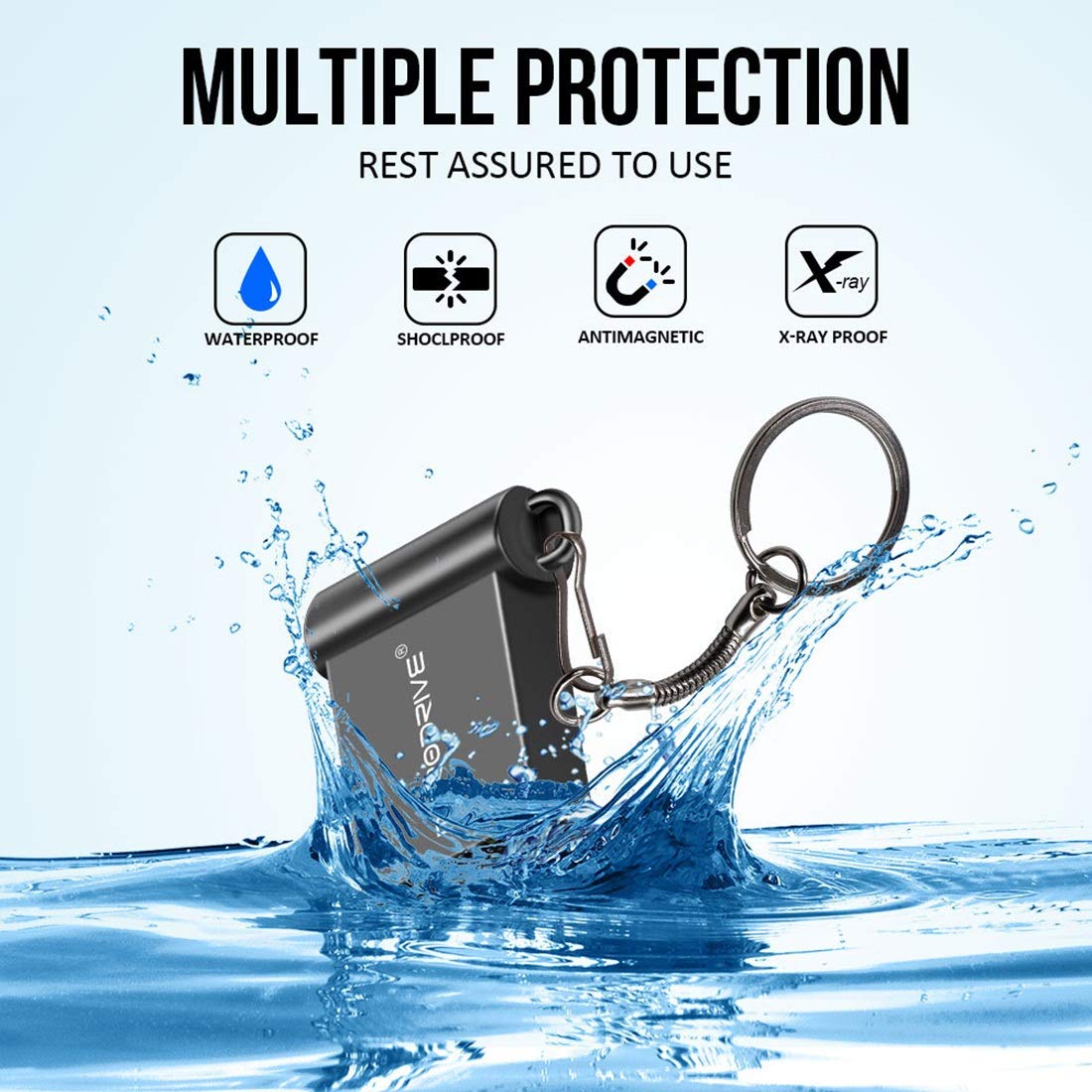 CHENCHUAN Computer Accessory 8GB USB 2.0 Metal Mini USB Flash Drives U Disk (Black) USB Flash Drive (Color : Grey)