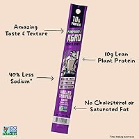 Vista 3 de AGRO POWER - Palitos veganos de cecina, sabor teriyaki a base de plantas, bolsa de 7 barras con 0.35 onzas de proteína, sin OMG, 40% menos de sodio
