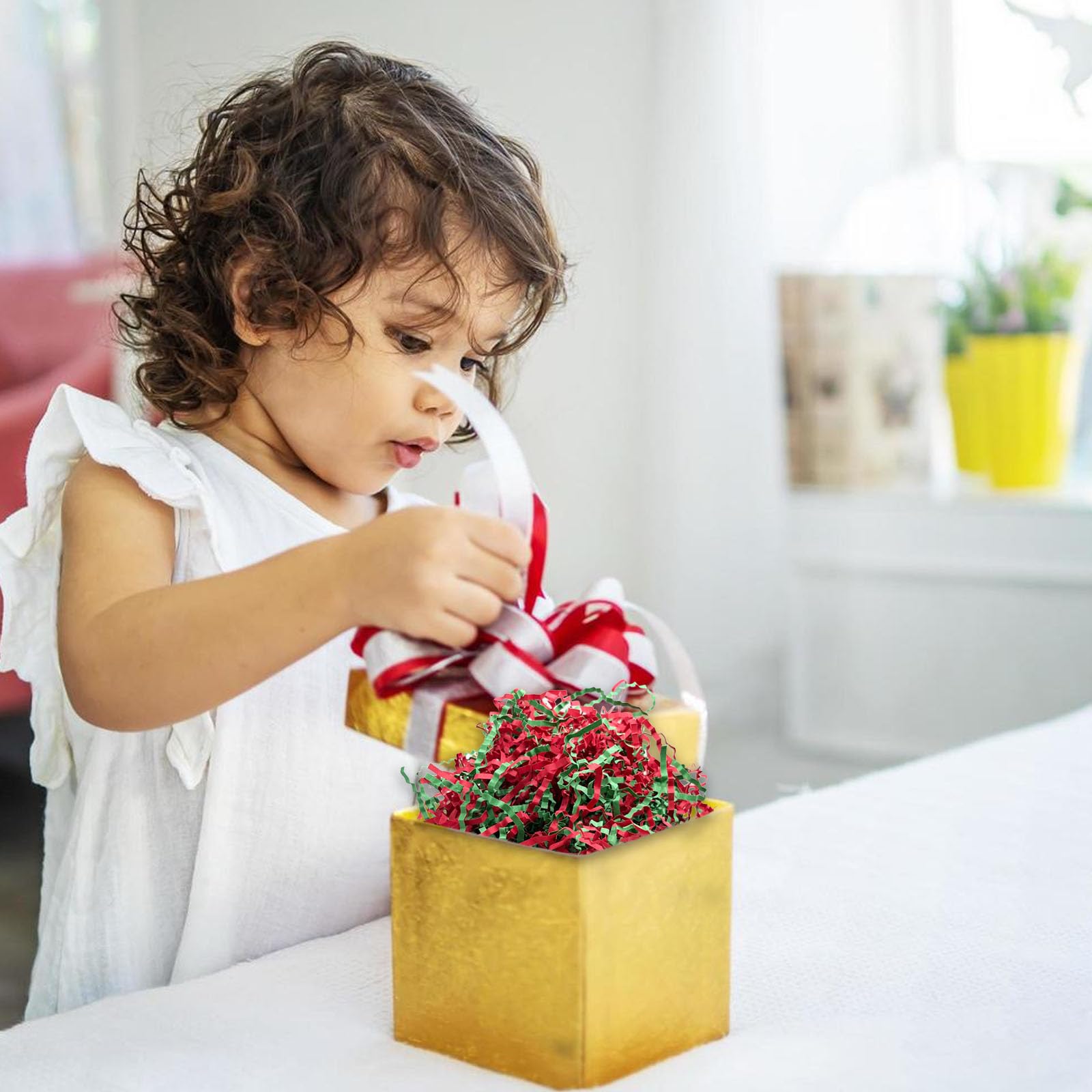 Tisspoms Relleno de papel de corte arrugado de 2 libras, trituraciones de papel para rellenar cestas, cumpleaños, envoltura de regalos, aniversario, Año Nuevo, decoración de regalo de San Valentín,