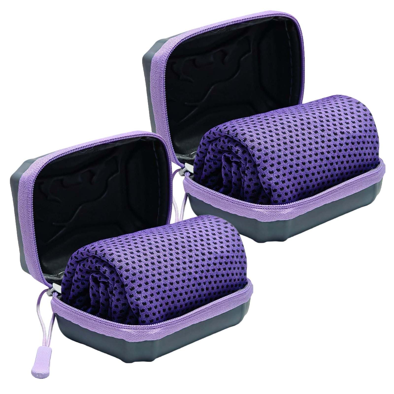 Cooling Towels,Breathable Instant Quick Drying Ice Cool Microfibre Towel, Cool Towels For Extreme Heat For Men Women Kids Gym Workout Running Yoga Golf Camping (2*Purple)