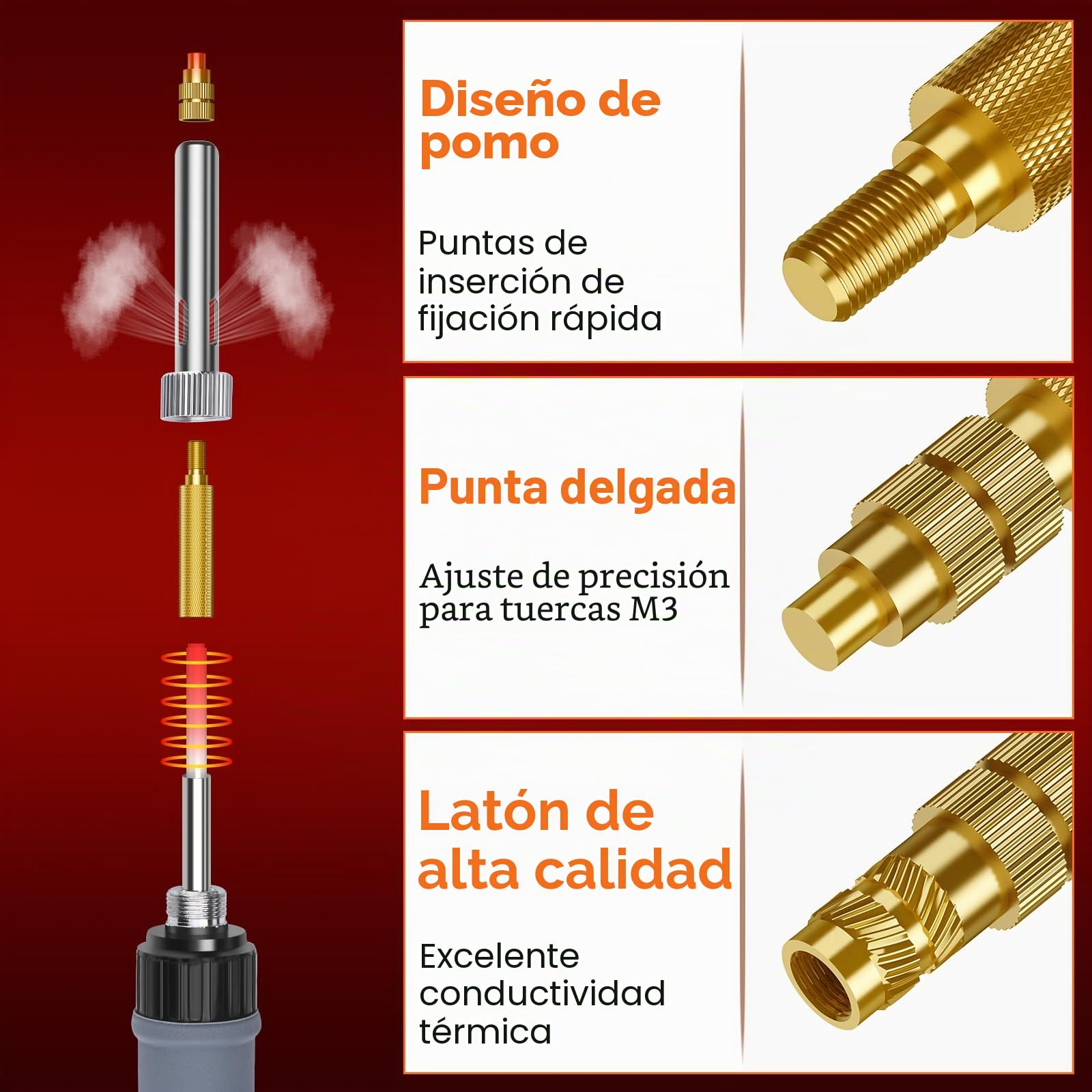 Inserto Roscado M3, Juego de Tornillos Roscados Preciva, Kit de Soldadura (200~500℃), 360 Piezas de Inserto Roscado Metálico M3 con Tornillos y Pernos Surtidos, Accesorios Compatibles con Impresoras