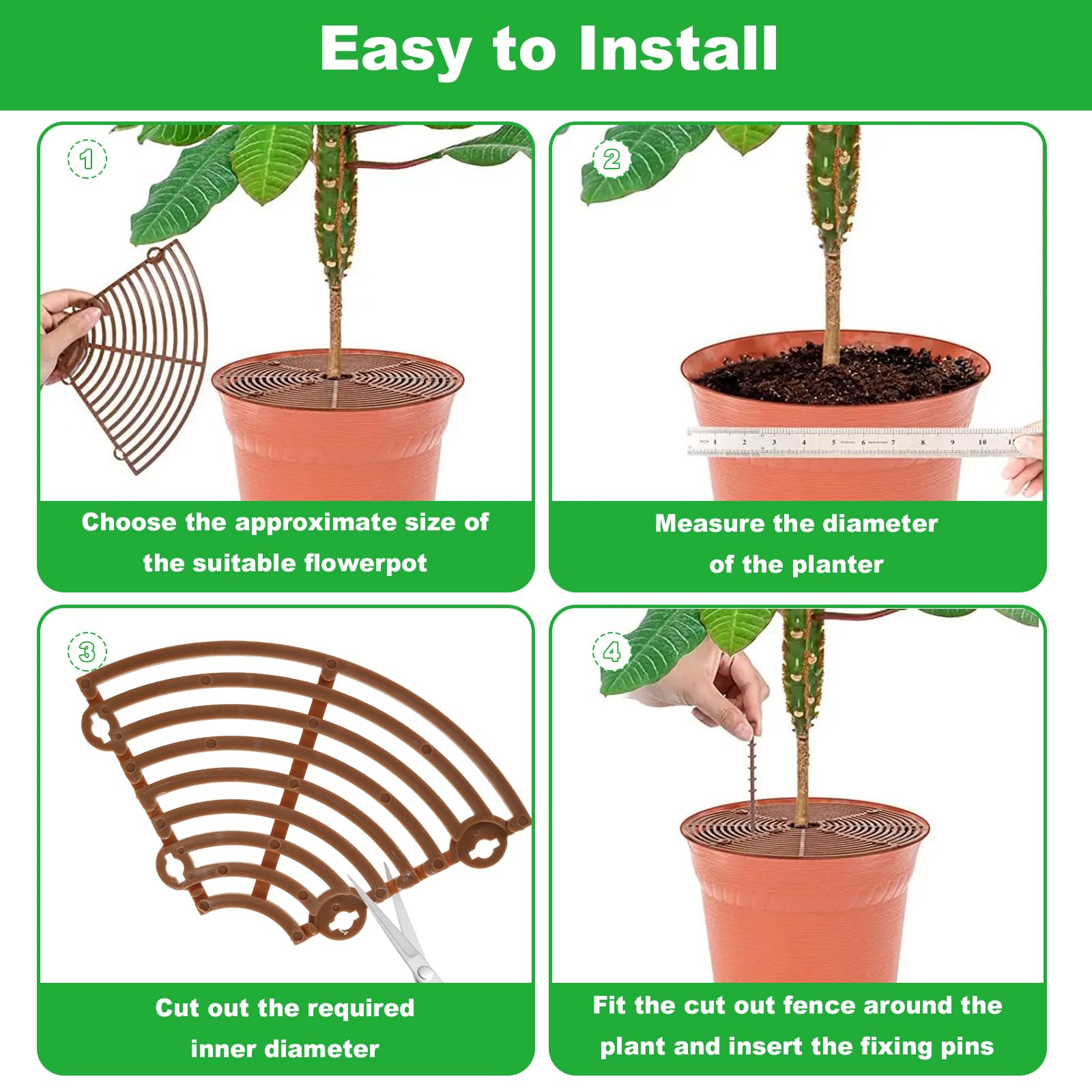 4 Pièces Protection Plante Chat, 30cm Grille Protection Plante, Grille de Protection de Plantes, Cadre de Grille de Couverture de Jardin, SéCurité des Enfants et des Animaux Domestiques