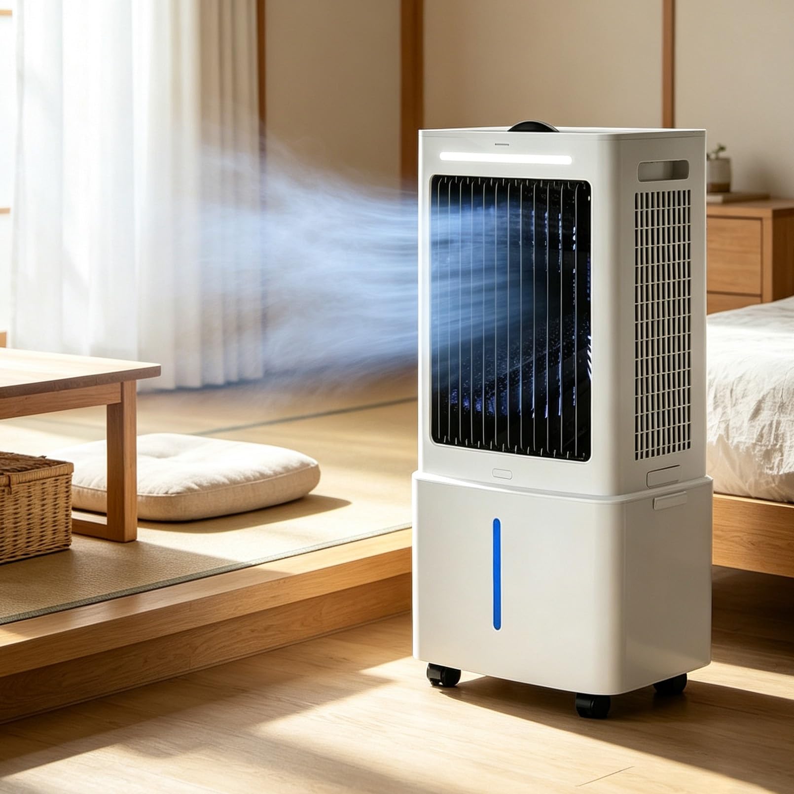Lsoiup One Color 3-In-1 Portable Evaporative Air Cooler, Evaporative Cooling Fan With 3 Speeds, 25L Water Tank, Remote Control Air Conditioner Fan, 12H Timer, 120° Oscillation, For Home Bedroom Office