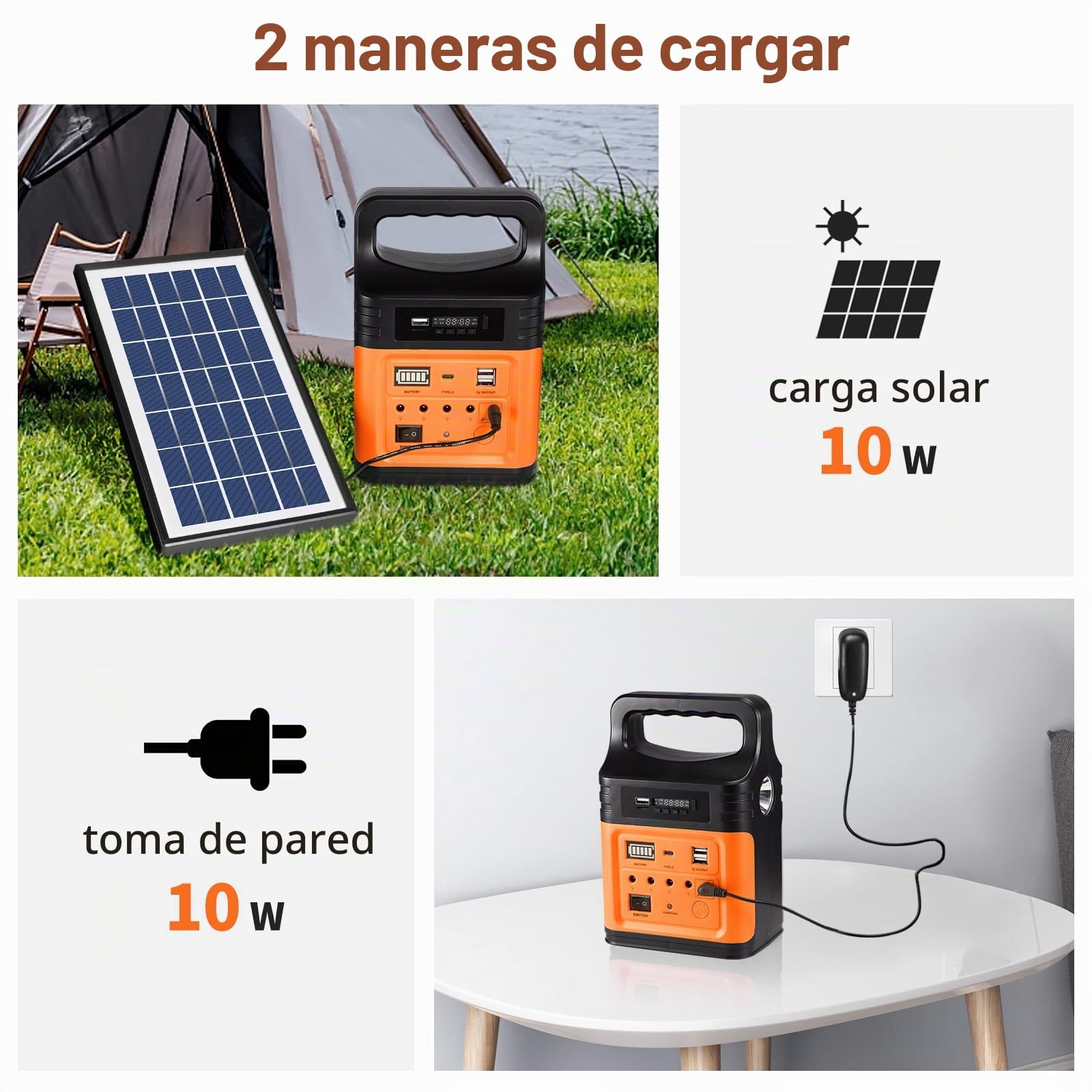 Upgrade-vclpower - Estación de banco de energía de 20000 mAh CC con paneles solares, salida de 12 V/9 V, estación de energía portátil de carga rápida para el hogar, emergencia, campamento al aire