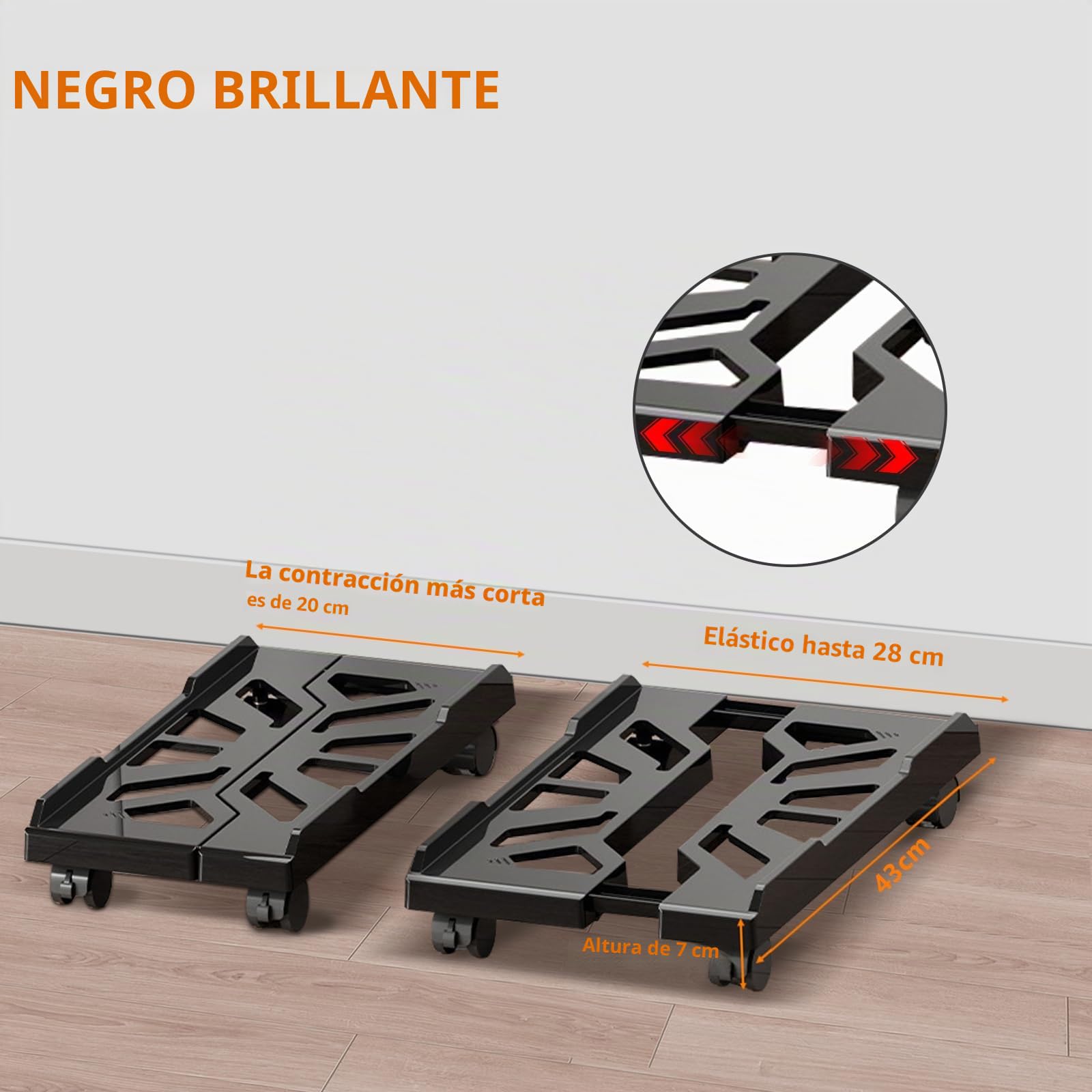 Soporte para PC bajo escritorio con ruedas giratorias ajustable negro