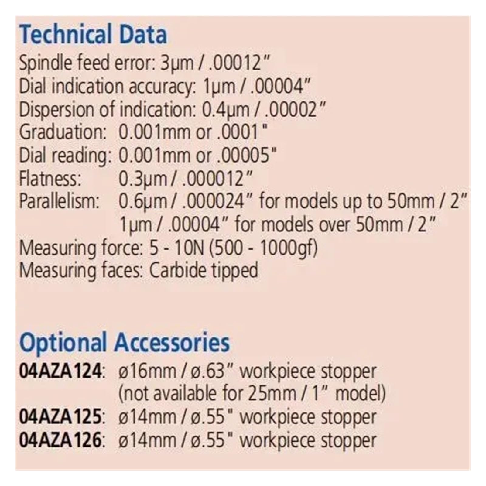 Micromètres indicateurs 510-121 510-141 510-122 510-123 0,001 mm(510-123)