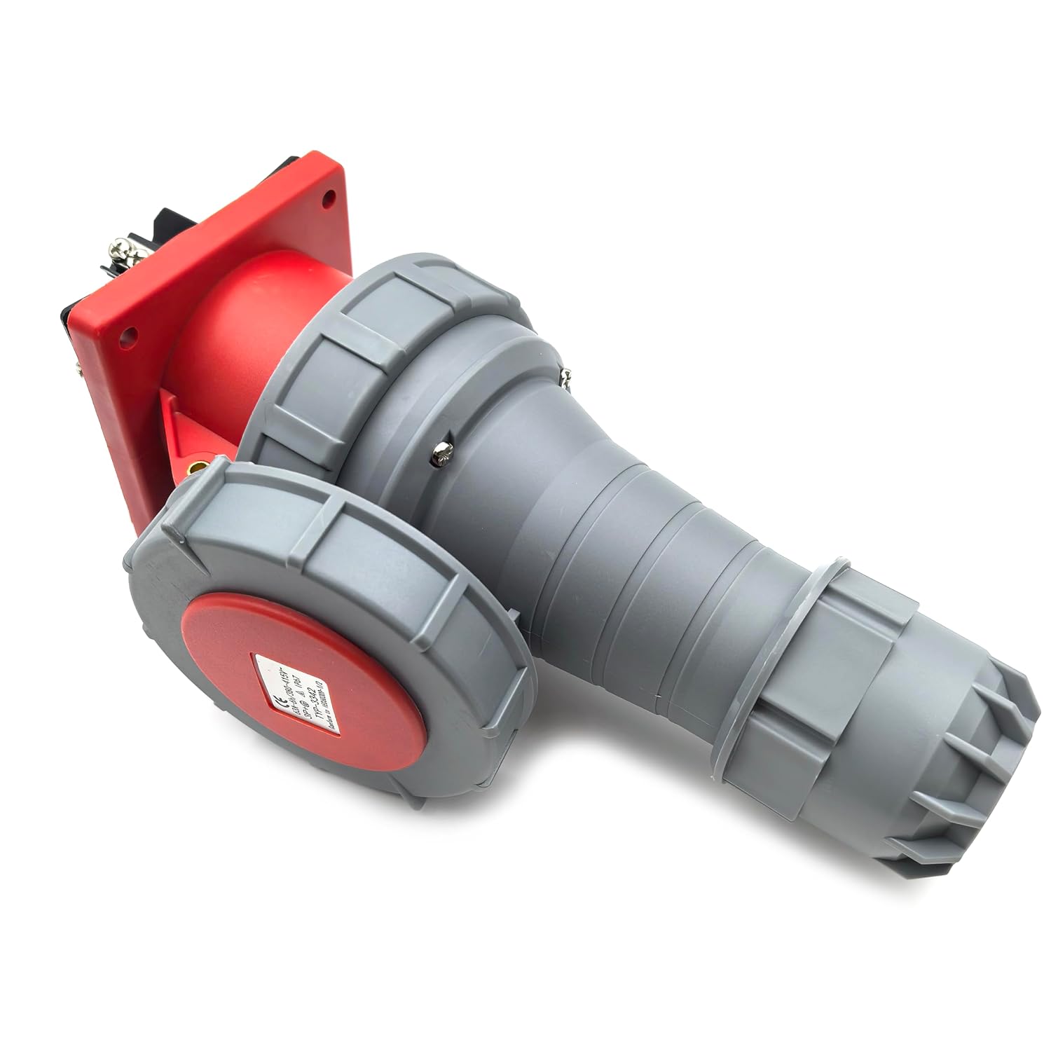 1 Set 63A 4Pin Industrial Connector Plug Socket, 4Pin 63A 380V-415V 3P+E 6H IP67 Waterproof Connector IEC60309 Power Connecting Industrial Concealed Socket Kit for Industry and Aviation (63A)