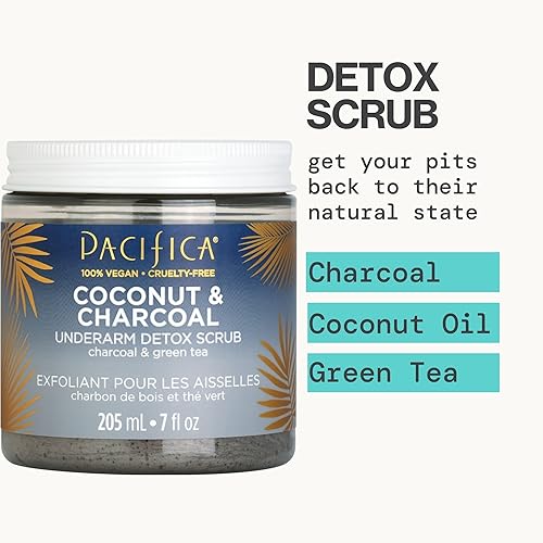 Miniatura 4 de Pacifica Beauty exfoliante desintoxicante de axilas de coco y carbón para usuarios de desodorantes naturales sin aluminio seguro para pieles
