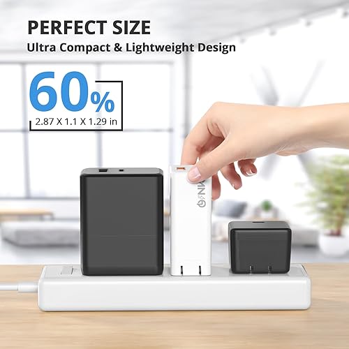 Miniatura 5 de 65W Fast Charging USB C GaN Charger, Universal Compact USB Charger Block for Laptops, Tablets, iPhone Pro Max, iPad, MacBook ProAir, Dell XPS, HP,