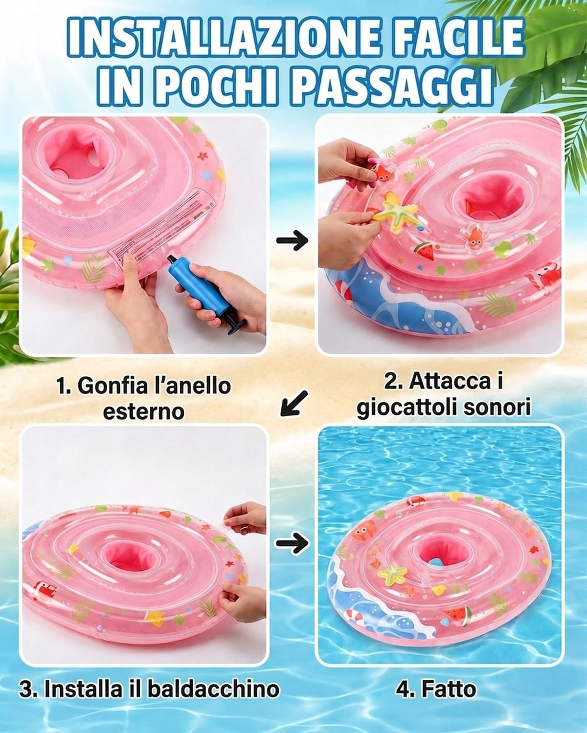 Bouée gonflable pour bébé avec siège, bouée gonflable de piscine pour enfants