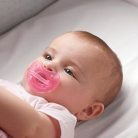 Chicco PhysioForma Silicone Orthodontic Pacifier, 6-16m | 100% Soft Silicone | Supports Breathing & Oral Development | Satin-Textured Nipple | Includes Sterilizing Case | BPA Free | Pink, 2pk
