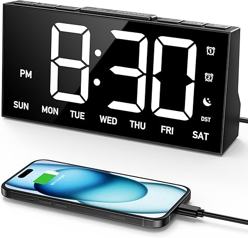 GOLOZA Reloj despertador digital para dormitorios, reloj digital con 4 niveles de brillo + apagado, doble alarma personalizable, puerto USB, memoria disponible en Yaxa Colombia