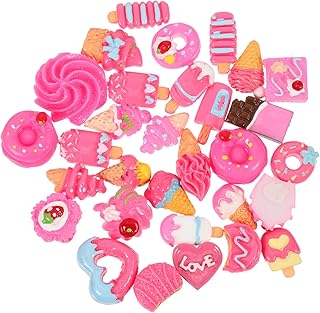 30 Pçs Acessórios DIY 3D Pingentes De Coração Pingentes De Coração Para Unhas Pingentes De Resina Flatback Pingentes De Sobremesa Pingentes De Resina Kawaii Fofos Pingentes De