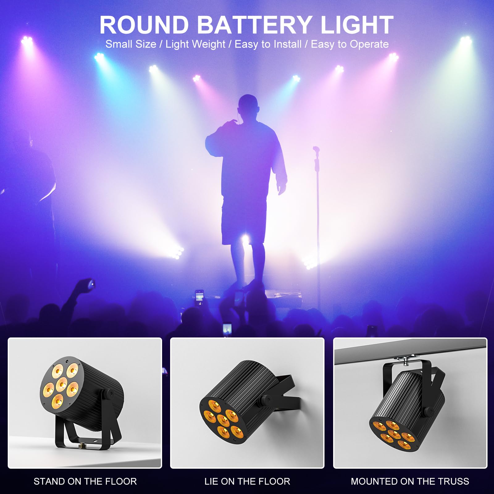 Faro PAR LED 84W RGBW DMX - Luci DJ Palco Con Telecomando Per Feste E Matrimoni - Foto 7