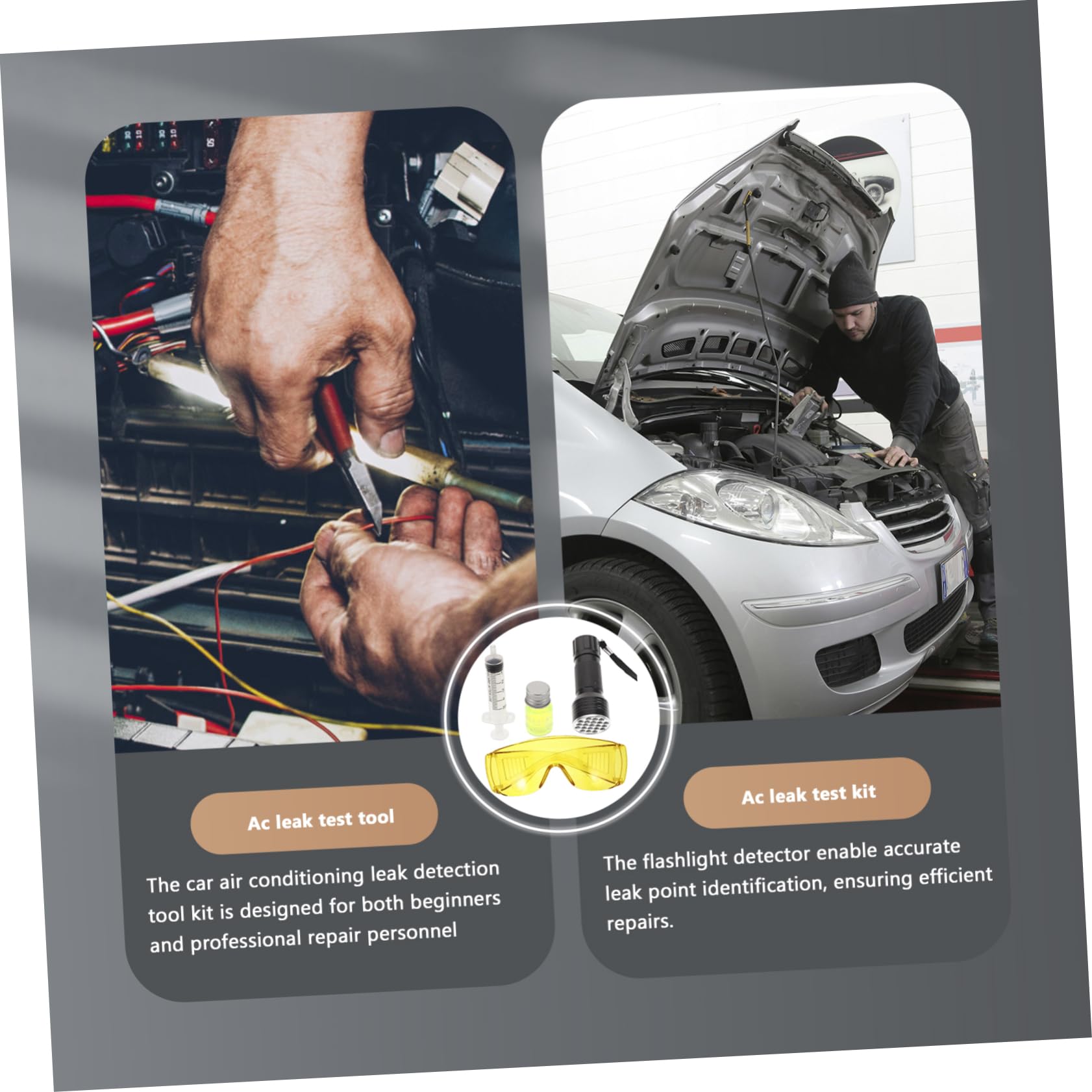 Anneome 1 Set di Occhiali per Rilevatori di Perdite per Strumenti di Rilevamento Perdite Aria Condizionata Auto di Sicurezza