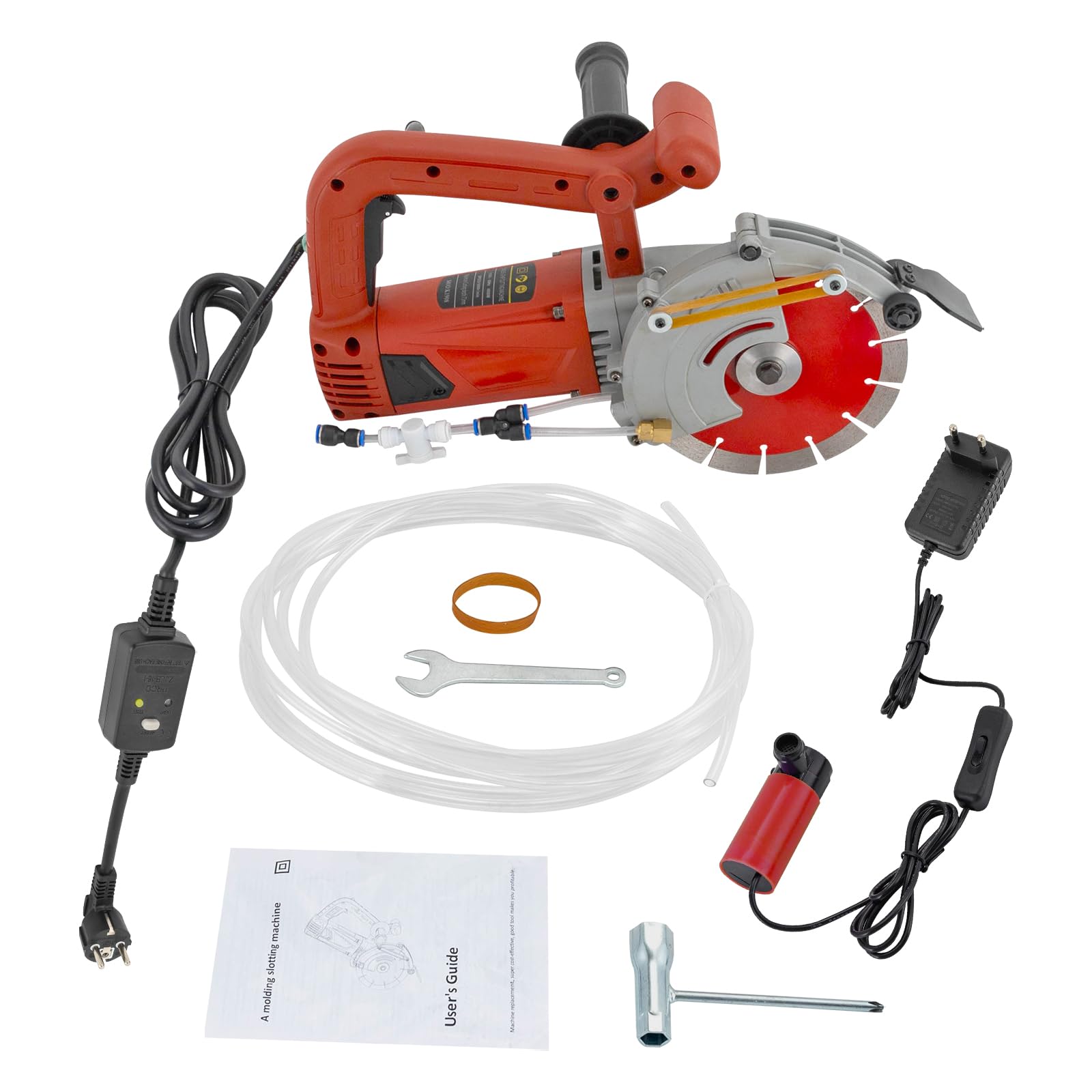 Sega elettrica per pietra da 4800 W, 5000 giri/min, con lama diamantata, profondità di taglio 71 mm, per il raffreddamento ad acqua, taglierina a umido, senza polvere, per pareti di cemento