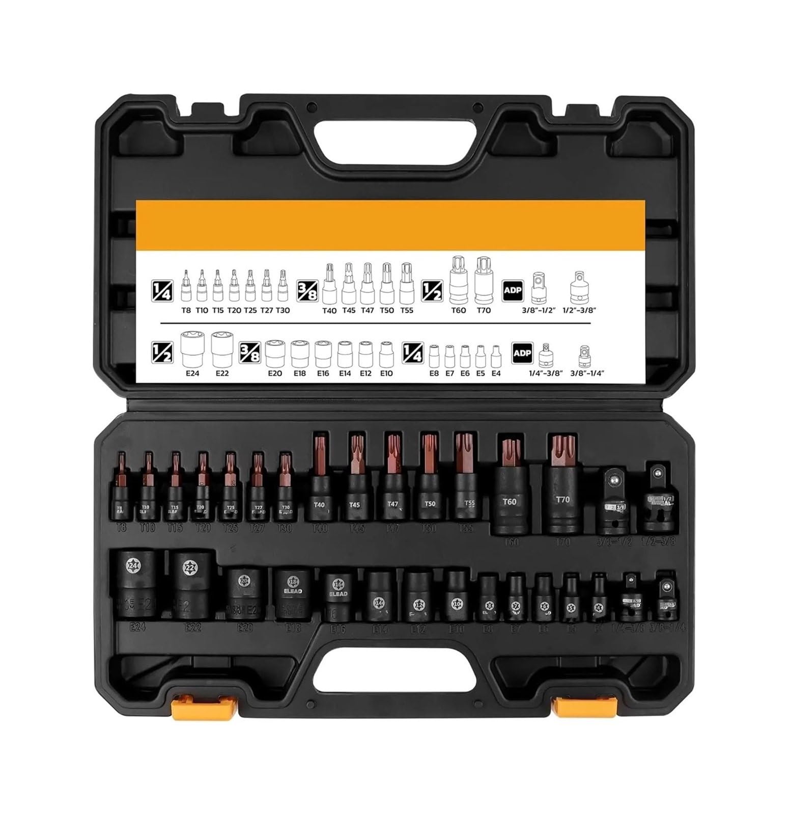Zestaw narzędzi do domu Zestaw nasadek bitowych 31 szt. CR-V i S2 Gwiazda ze stali stopowej T8-T70 i E-Torx E4-E24 Znakowany laserem o wysokim momencie obrotowym