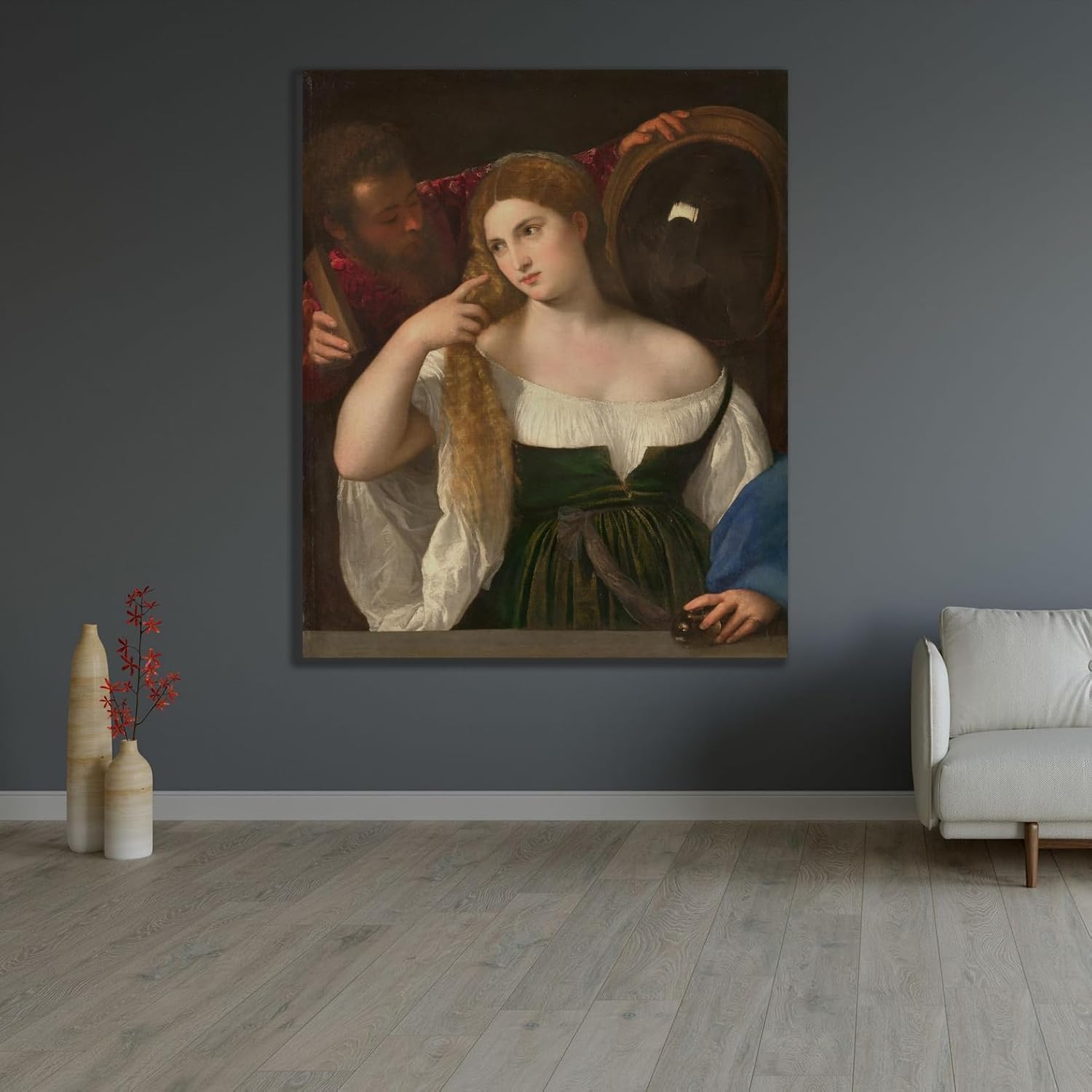ArtDirect Portrait of a Woman at her Toilette (1514) Unframed Art Print Giclee Poster by Titian - Ready for Framing with Customization Sizes 8x10, 11x13, 16x19, 24x29, 36x44 and 48x58 inches